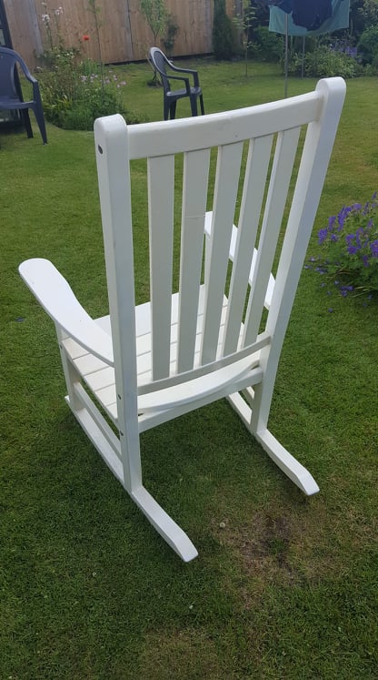 Large White Wooden Rocking chair