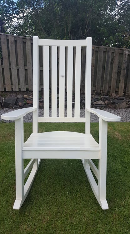 Large White Wooden Rocking chair