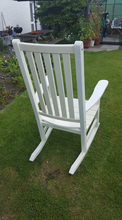Large White Wooden Rocking chair