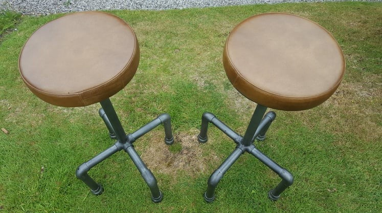 Pair of Heavy Industrial Bar Stools