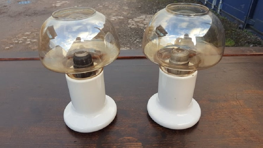 Retro Pair "Mason Constant-Flame" Candle Lamps