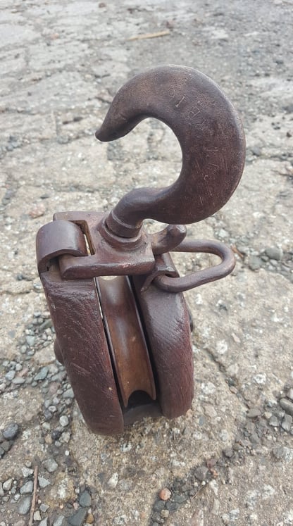 Antique Wooden Pulley