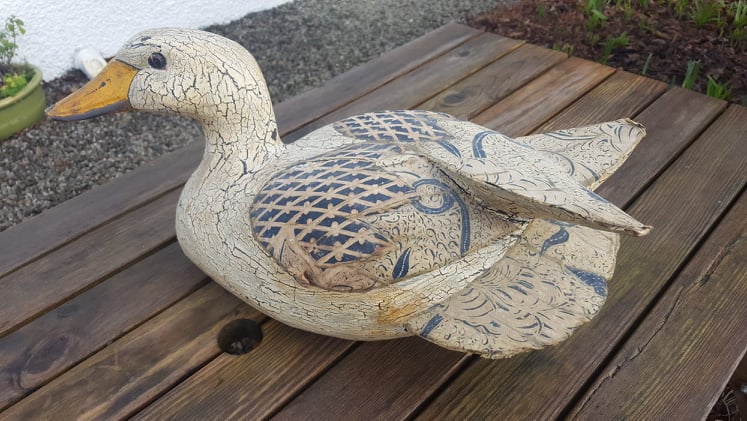 Vintage 1920's Wooden Decoy Goose