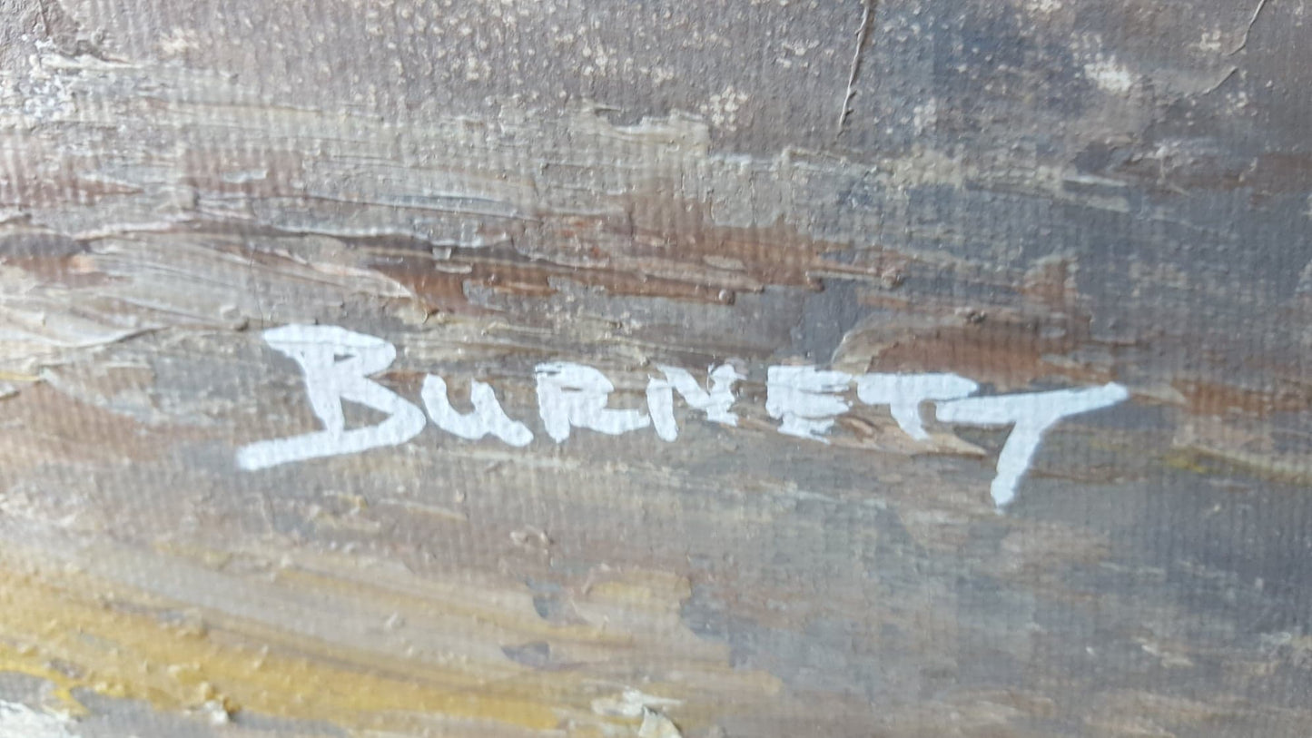 Large Original Oil Painting on Canvas, Paris...Signed by C. Burnett