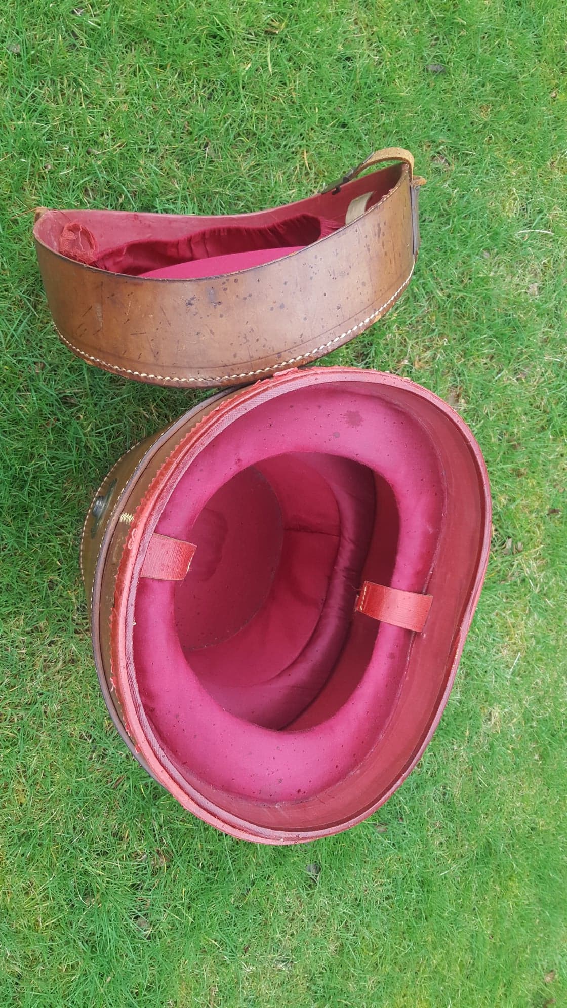 Leather Hat Box, Fitted Silk Interior