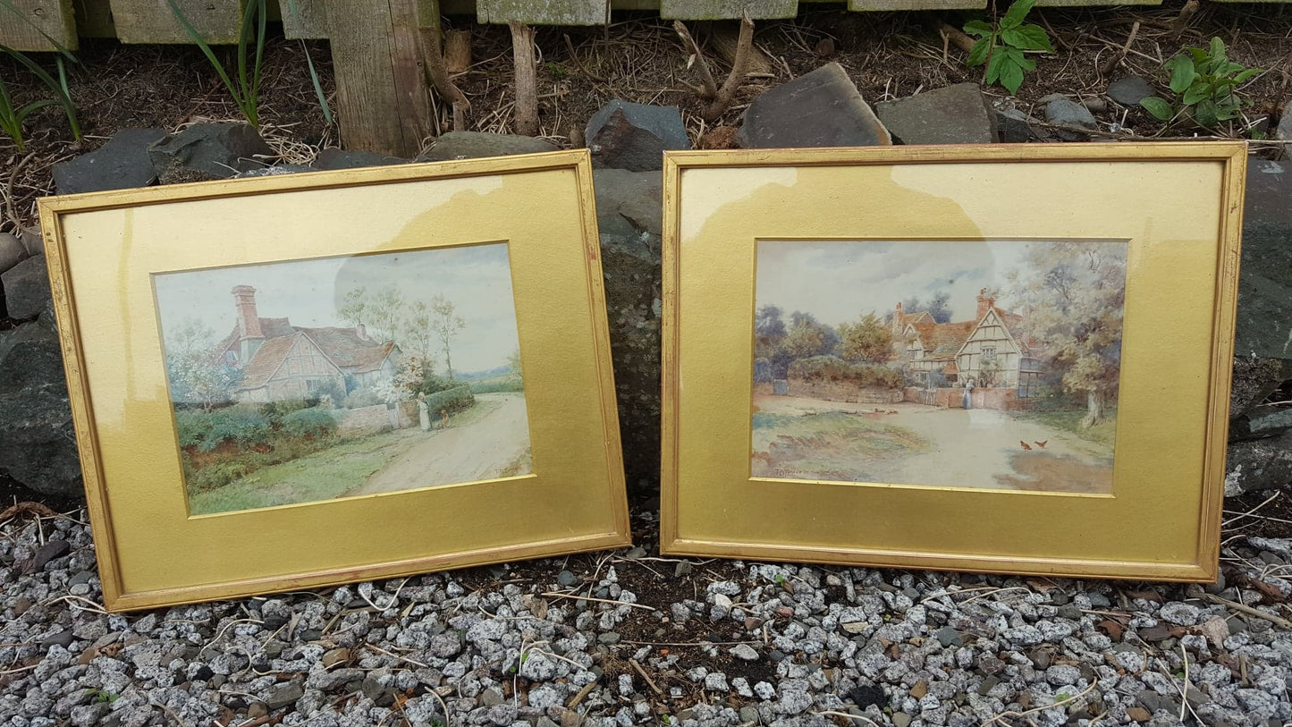 Pair Matching Prints Framed & Signed