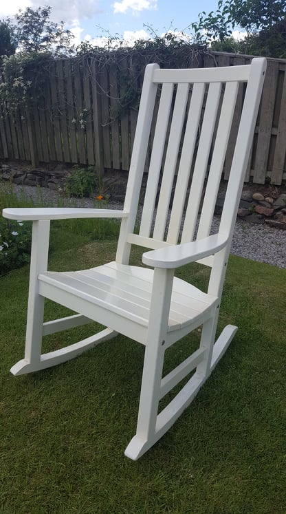 Large White Wooden Rocking chair