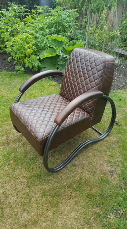 "Dialma" Italian Brown Leather Chair