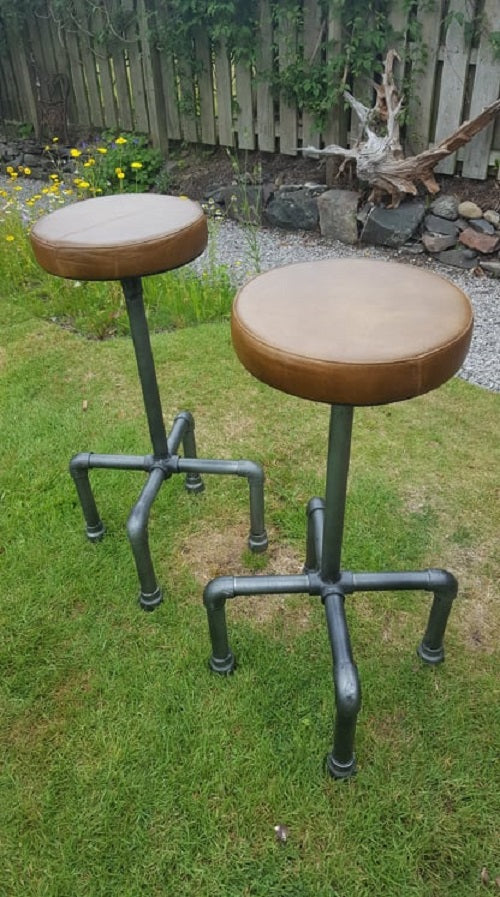 Pair of Heavy Industrial Bar Stools