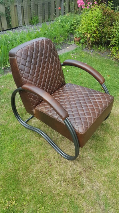 "Dialma" Italian Brown Leather Chair