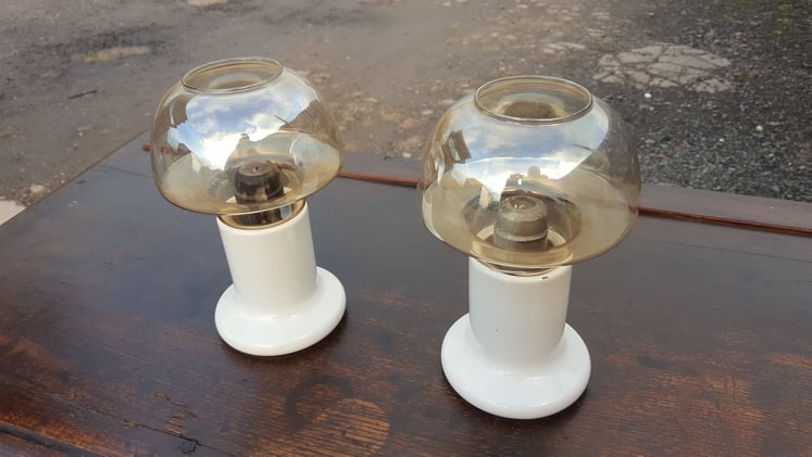 Retro Pair "Mason Constant-Flame" Candle Lamps