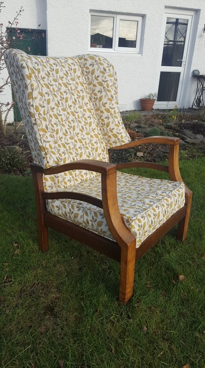 Re-upholstered Antique Walnut Chair
