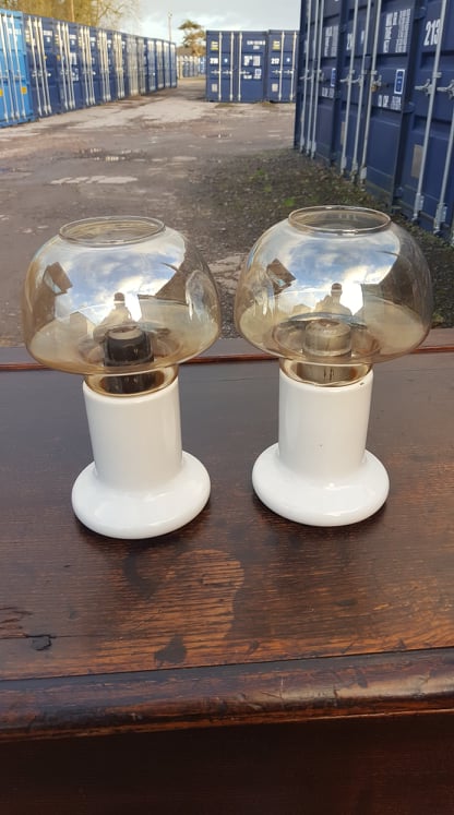 Retro Pair "Mason Constant-Flame" Candle Lamps