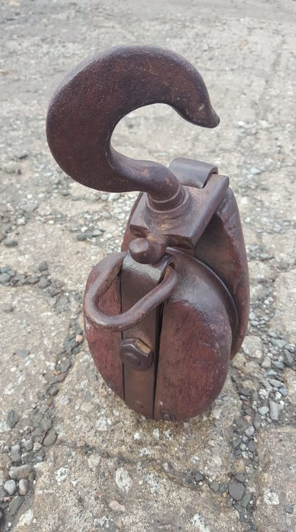 Antique Wooden Pulley
