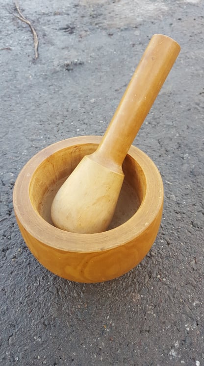 Wooden Pestle & Mortar