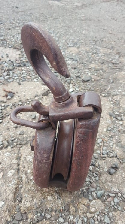 Antique Wooden Pulley