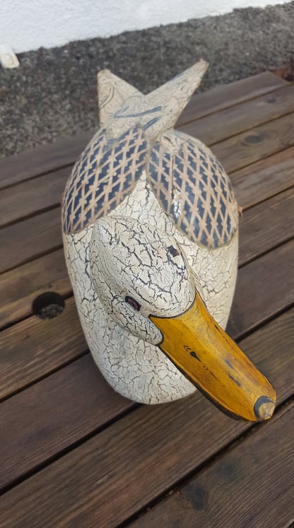 Vintage 1920's Wooden Decoy Goose