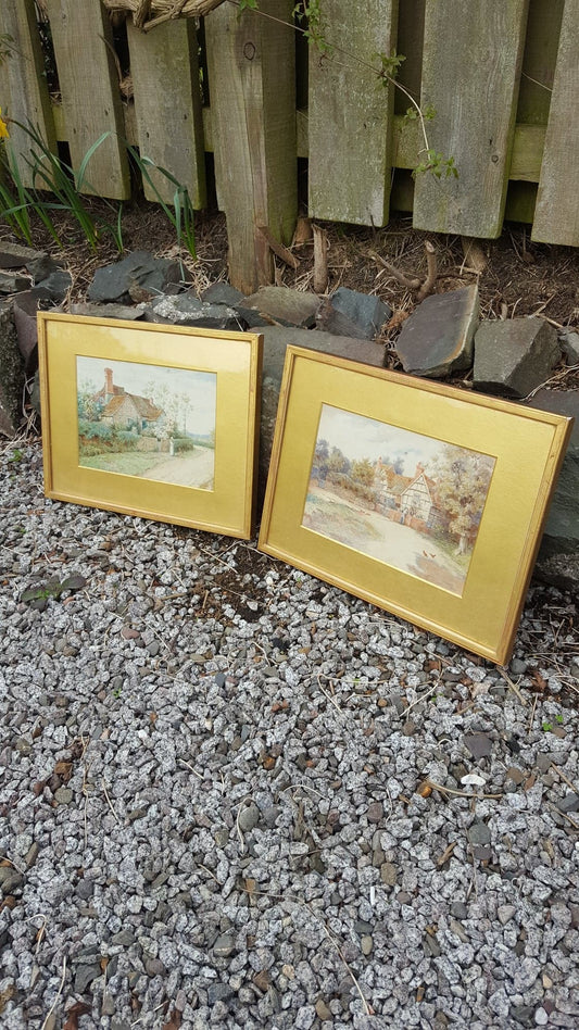 Pair Matching Prints Framed & Signed